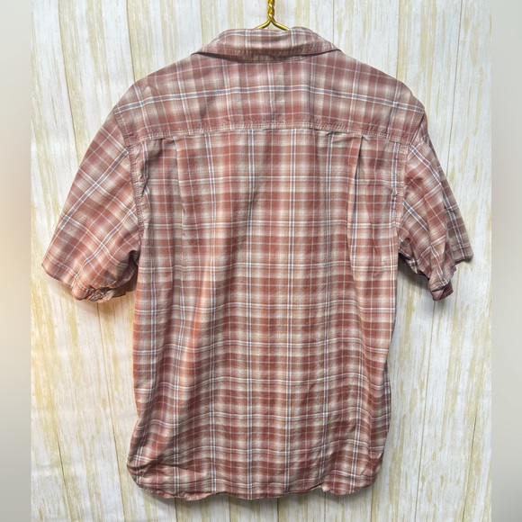 Carhartt Rugged Flex Nutmeg Plaid Relaxed Short Sleeve Snap Western Shirt - Sz L - Picture 6 of 16